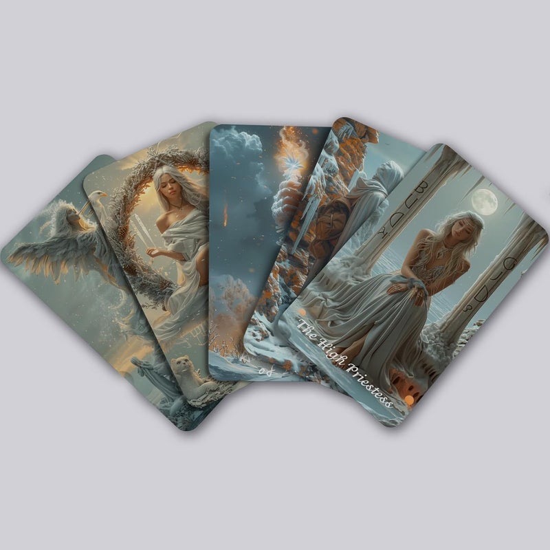 sishui Tarot Cards for Beginners with Guidebook, Winter Still Tarot Deck, 80 Oracle & Tarot Cards, 400 GSM Card Stock with Gilded Edges, Rider-Waite Based for Spiritual Guidance & Self-Discovery - Image 3